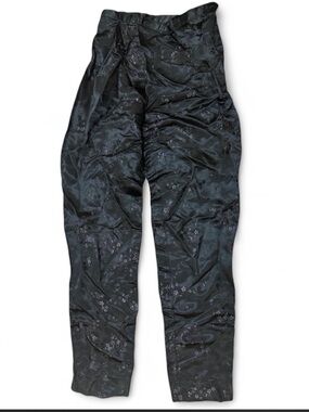 Express Vintage Silk Dress Pants Sz 4 90's Y2K Asian Inspired Brocade Side Zip
